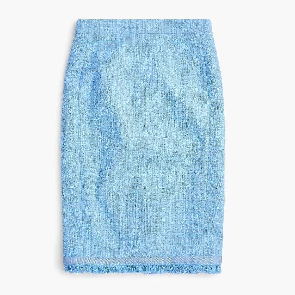 No. 2 Tweed Pencil Skirt w/ Fringe Hem!